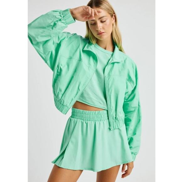 Year of Ours Tops - Year of Ours YOS Windbreaker Lucite Green Zip Crop Jacket S